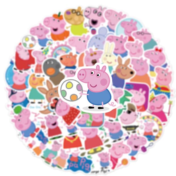 50 stk Peppa Pig Graffiti Stickers til Laptop og Skateboard