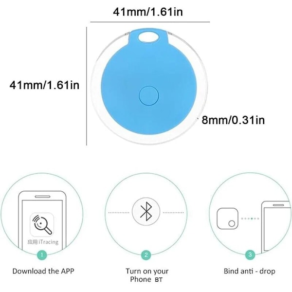 4-pak Mini Vandtæt Bærbar Bluetooth GPS Locator til Bagage/Børn/Kæledyr