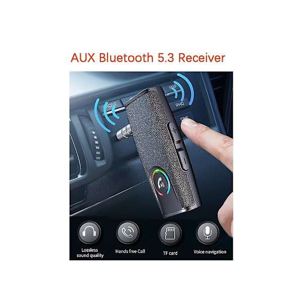 Bluetooth Audio Receiver Bt5.3 Audio Music Aux Adapter for 3.5mm Hodetelefon Høyttaler Bil Handsfree Sup