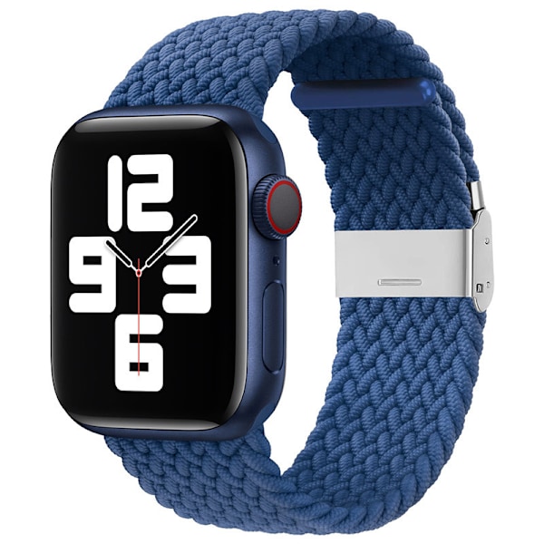 Yhteensopiva Apple Watch -rannekkeiden kanssa 40 mm - 49 mm ranneke punottu nylon Säädettävä solkirannerke Säädettävä punottu yksinkertainen silmukka joustava urheilurannerke sininen blue 38mmor40mmor41mm