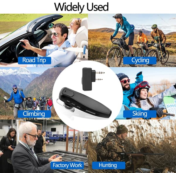 Walkie Talkie trådløs Bluetooth PTT headset øretelefon håndfri K-plugg