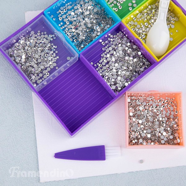 9 Pakk Diamantmaleri Perlebrett Plast Perlesorteringsskuffe Organizer Oppbevaringsbeholdere for Rhinestones Perler DIY Håndverksverktøy