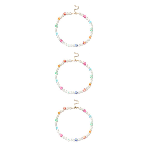 1/2/3/5 Pärlhalsband Pärlchoker Justerbar Kedja Boho Typ 1 Type 1 3PCS