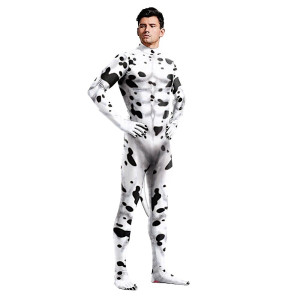 Dalmatianien Cosplay-asu aikuisille ja lapsille, eläinasu, Halloween-asu, karnevaaliasu S