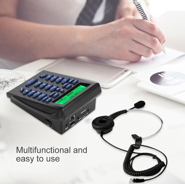 Forretningskontor Multi-telefon med nummertaster Call Center Trafikktelefon Headset++