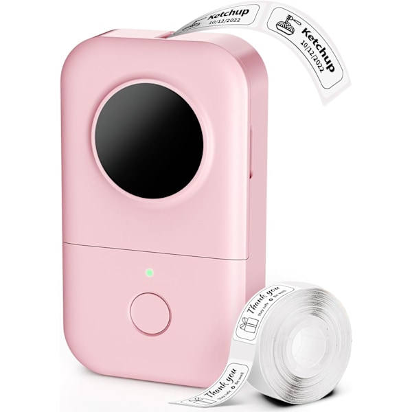 D30 Label Printer, Bluetooth Wireless Mini Pocket Smartphone  Rechargeable Labeler Compatible with iPhone/Android, for Home Office Labeler（pink）