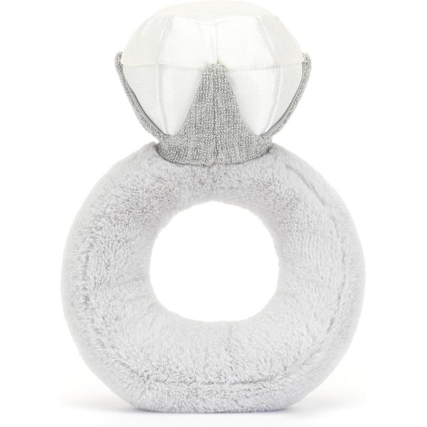 Jellycat Amuseables Diamantring Fyldt Legetøj, 8 tommer | Bryllupsring Plys | Forlovelses- og Bryllupsgave
