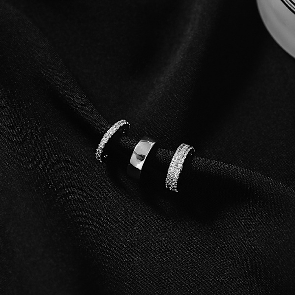Fine Zirkon e Clip Øreringe Kvinders Spænde Øremanchet Silver