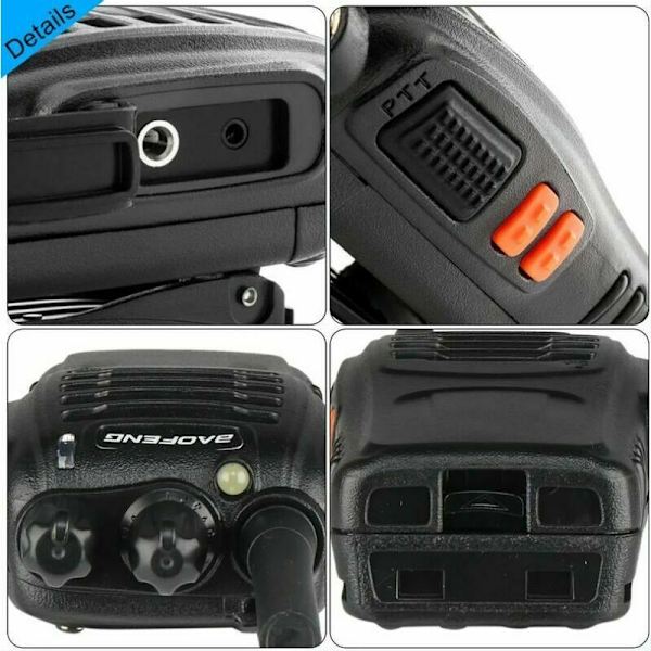 2-pack lång standby walkie-talkie 5W svart 4,5\"