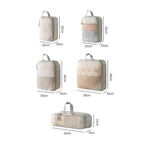 Kompressionspackkuber, expanderbara reseorganiseringsväskor för resväska och bagage pink 6 pcs