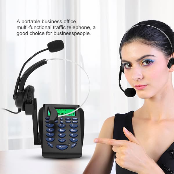 Forretningskontor Multi-telefon med nummertaster Call Center Trafikktelefon Headset++