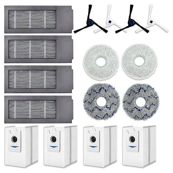 Varuosat ja tarvikkeet Ecovacs Deebot X2 Omni -robotti-imurille (sivuhärät, suodattimet, pölypussit, moppipalat)