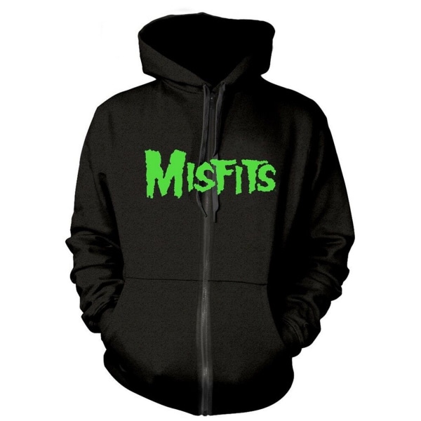 Misfits Miesten Skull Täysvetoketjullinen Huppari L Musta Musta Black L