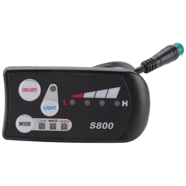 Elektrisk cykel 36v48v S800 LED LCD-mätare Kontrollpanel Display för Ebike Controller 5-stifts vattentät kontakt black