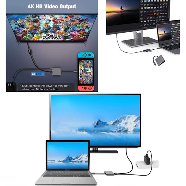 Typ C-adapter, USB 3.1-hubb (USB-C och Thunderbolt 3-port