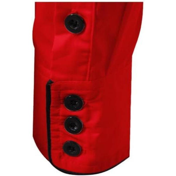 Western Cowboy-skjorte for menn, fasjonabel, slim fit-design, rød 1 Red 1 S