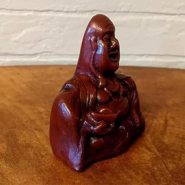 Buddha Flip | Oväntad rygg, Buddha-prydnad, långfingerskrattande Buddha-staty, Glad Buddha-staty för heminredning, unik present
