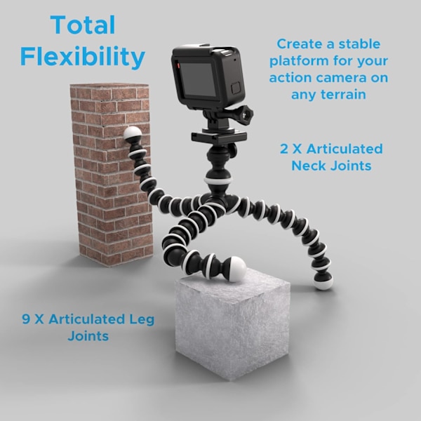 Octopus Flexibel Tripod Kamera + Action Kamera Fäste, Live Sändning Selfie Tripod