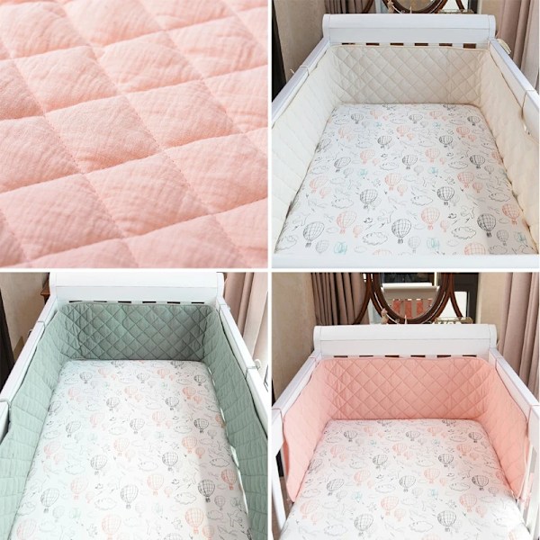 Vauvan puskuri puuvilla paksuuna pinnasänky pinnasänky tyynyt vihreä pieni vaaleanpunainen pink large