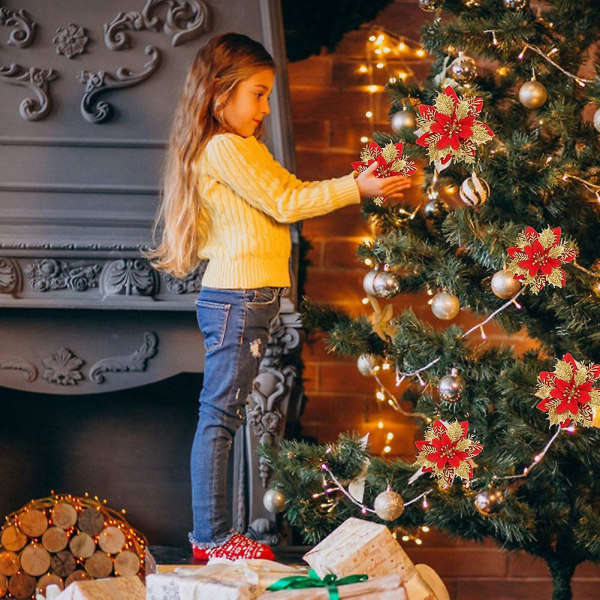 Rød Kunstig Blomster Jul Bryllup Fest Krans Dekoration
