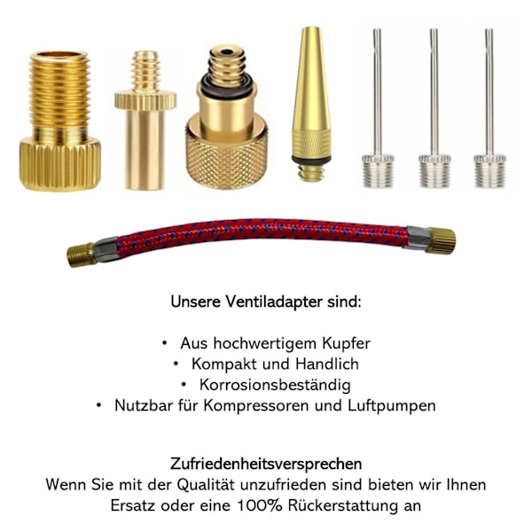 Cykelventiladapter Fransk SV Dunlop DV Sclaverand AV Autoventil nål[qb]