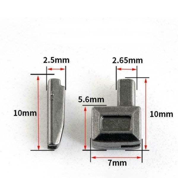 10 stk Metal Lynlås Stopper Reparation Lynlås Stopper SORT sort