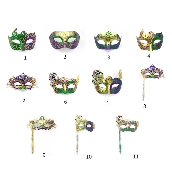 Naamio naamio naisille ja miehille, Venetsian naamio Halloweenille, Mardi Gras -asuille 0.07 5