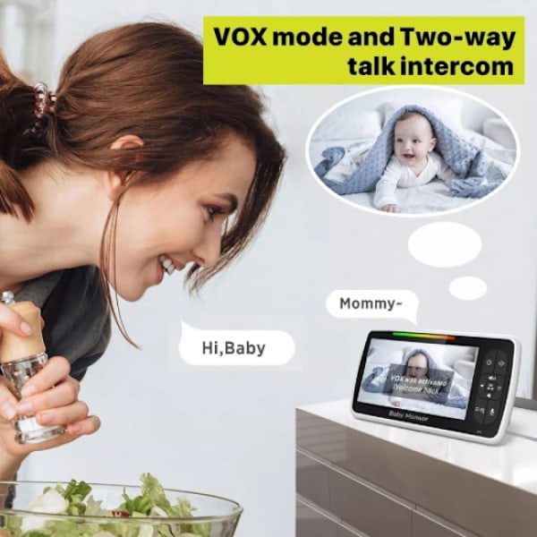 Babyseng - Babyseng med 5-tommer skærm Plug & Play Babyseng