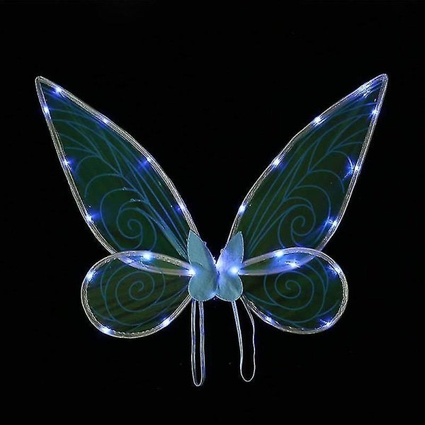 Fjärilsvingar för flickor, vuxna, upplysta, fjärilsvingar med LED-lampor, för barn, kvinnor, Halloween-cosplay, CDQ