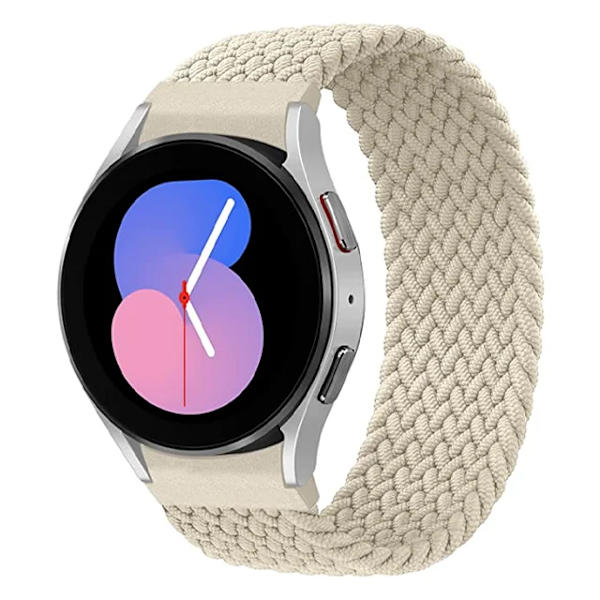 No Gaps -ranneke Samsung Galaxy Watch 4/5/6 44mm 40mm 4 classic 46mm punottu solo-silmukka rannekoru Galaxy 5 Pro 45mm rem Starlight Starlight XS