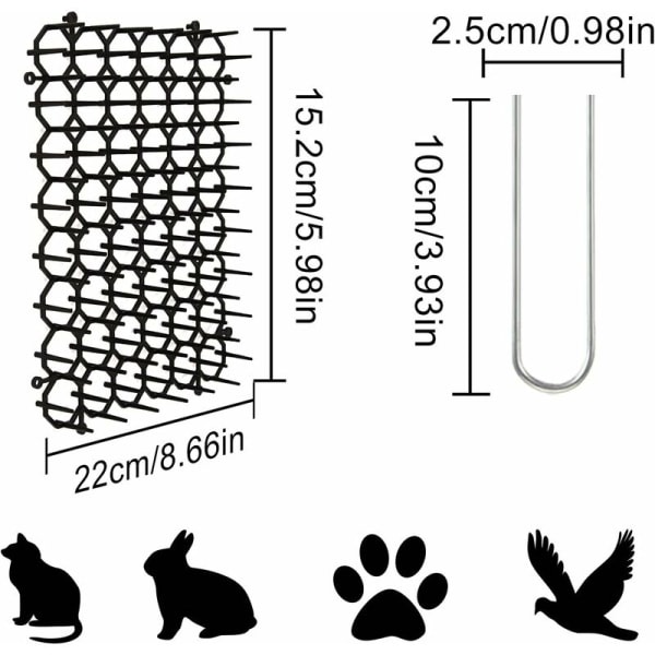 24 st Anti-kattmatta med spikar för trädgård, Anti-kattmatta med spikar, Kattavvisande matta, Djurklöskydd för trädgårdssoffa inomhus utomhus