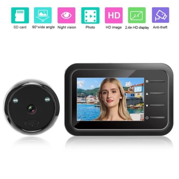 BEL-7590761984204-Infraröd dörröga 2,4 tum videodörrklocka LCD digitalkamera med linsverktyg