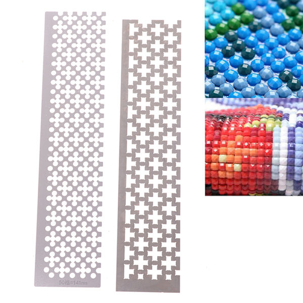 Tegner lineal 5D Diamantmaleri Rustfrit stål prikker Square