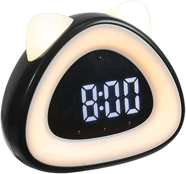 Søt Katte Digital Vekkerklokke Black