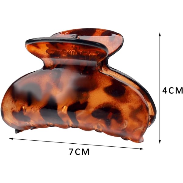 3-pack hårklämma (3 färger), plast leopard hårklämma hårklämma tjocka klor Liten akryl hårklämma för kvinnor flickor