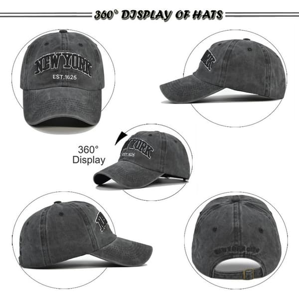 New York Broderade Baseballkepsar Sliten Blekt Keps KHAKI[qb] khaki