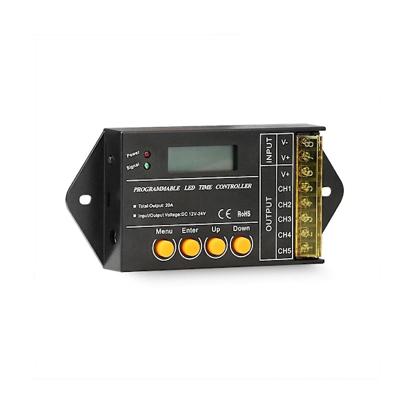Ny Tc420- Mini Timer Program Controller För 5ch Ljus, 20a Total Utmatning Max.