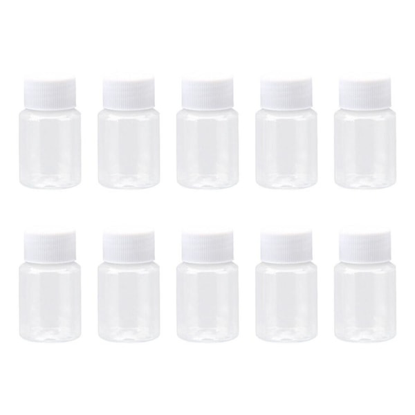 10 st 50 ml transparenta plastflaskor Påfyllningsbar tom behållare med lock Burkar Lådor Burkar(M)