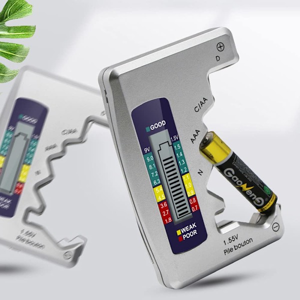 Universell batteritestare med LCD-display, multifunktionell digital batterikapacitetsnivådetektor