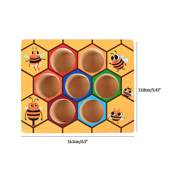 Barn Sortering Färg Clamp Bee To Hive Trä Hjärnträning Födelsedagspresenter