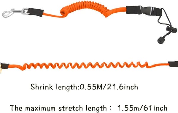 2 stykker kajakpagajreb, sikkerheds elastisk kajakpagajreb tilbehør med justerbart spænde og metalkrog (orange)