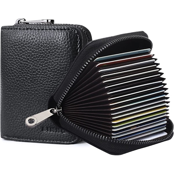 RFID Credit card holder in genuine leather with 20 card slots, small