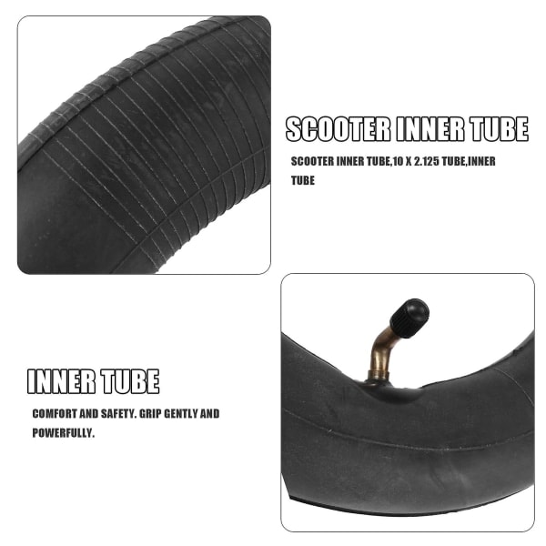 2 stk 10 X 2,125 (10 tommer) Scooter Inner Tube for 10x2 Dekk 10x1,90 10x1,95 10x2 10x2,125 Elektrisk Scooter Inner Tube Svart