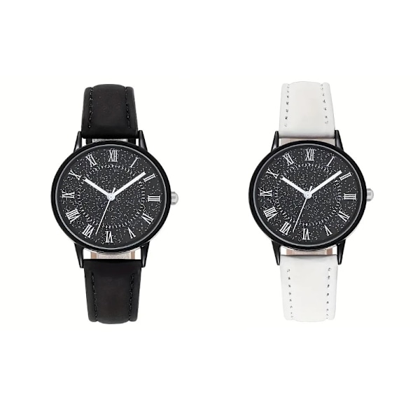 Damklocka / armbandsklocka med läderrem White White
