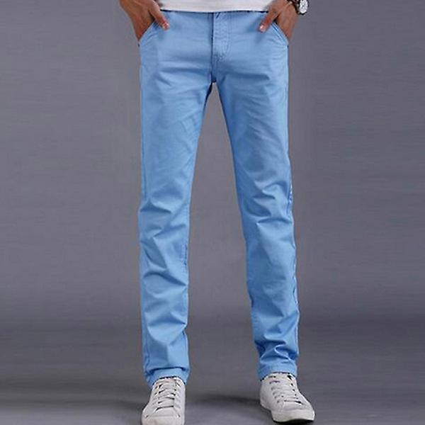 Chinos för Män Casual Byxor Himmelblå Sky Blue 32