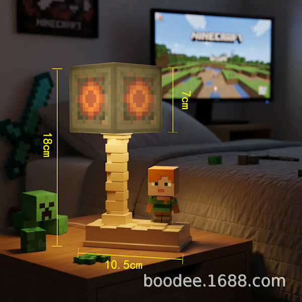 Element Byggeklods Lampe | Type-C Genopladelig LED Natlampe**Creeper Creeper