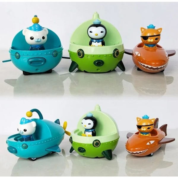 Octonauts Pull Back -auto Bat-malli Barnacles Kwazii Peso Anime Action Figure -lelut