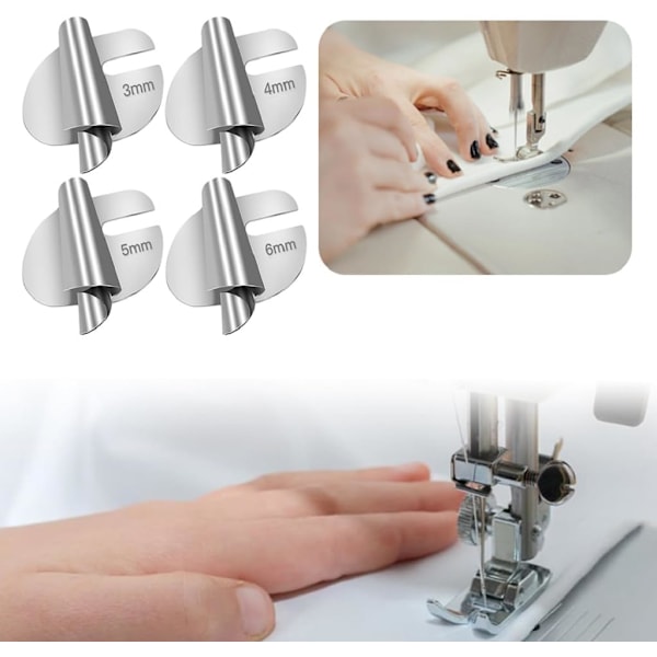 Sømfalsfod, bred sømfalsfod, sømfalsfod i rustfrit stål til symaskiner, til hjemme- og erhvervsbrug (4 stk., 3 mm - 6 mm) 4pcs 7 to 10mm