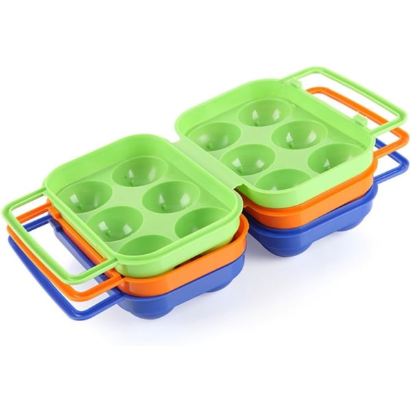 6-fack äggställsbehållare, äggförvaringslåda i plast Stötsäkert skydd, 1 st (orange)