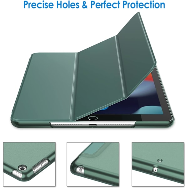Etui til iPad 10,2 tommer (2021/2020/2019 model, 9/8/7 generation), Auto Wake/Sleep Cover (Misty Blue)